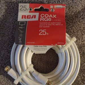 NEW – 25 Foot White RCA COAX RG6 Cable